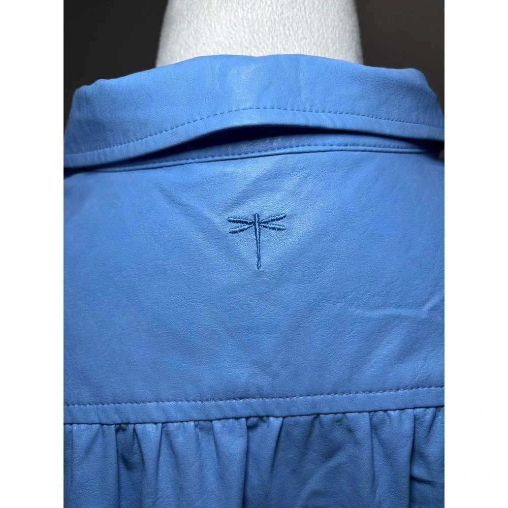 Tyler Boe Ziva Shirt Dress Large Cornflower Blue Waxed Finish Belt $250